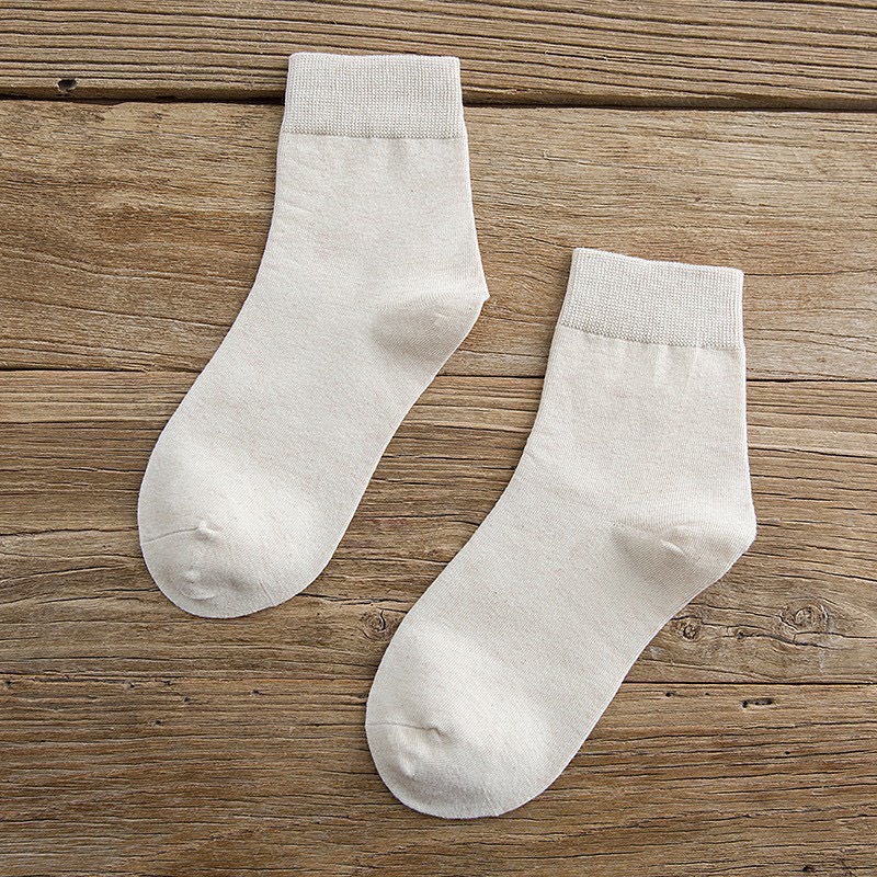 Vớ Cổ Cao Nam Nữ Tất Trơn 100% Cotton Co Giãn Tốt Thấm Mồ Hôi