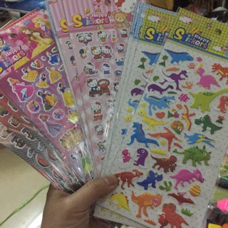 Sỉ 10 Vỉ dán sticker nổi 3D đa dạng mẫu mã kích thước: 24x10cm - SP000438
