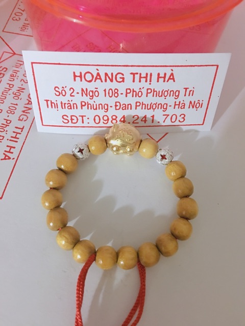 Vòng dâu tằm mix con Heo vàng cho bé 2019