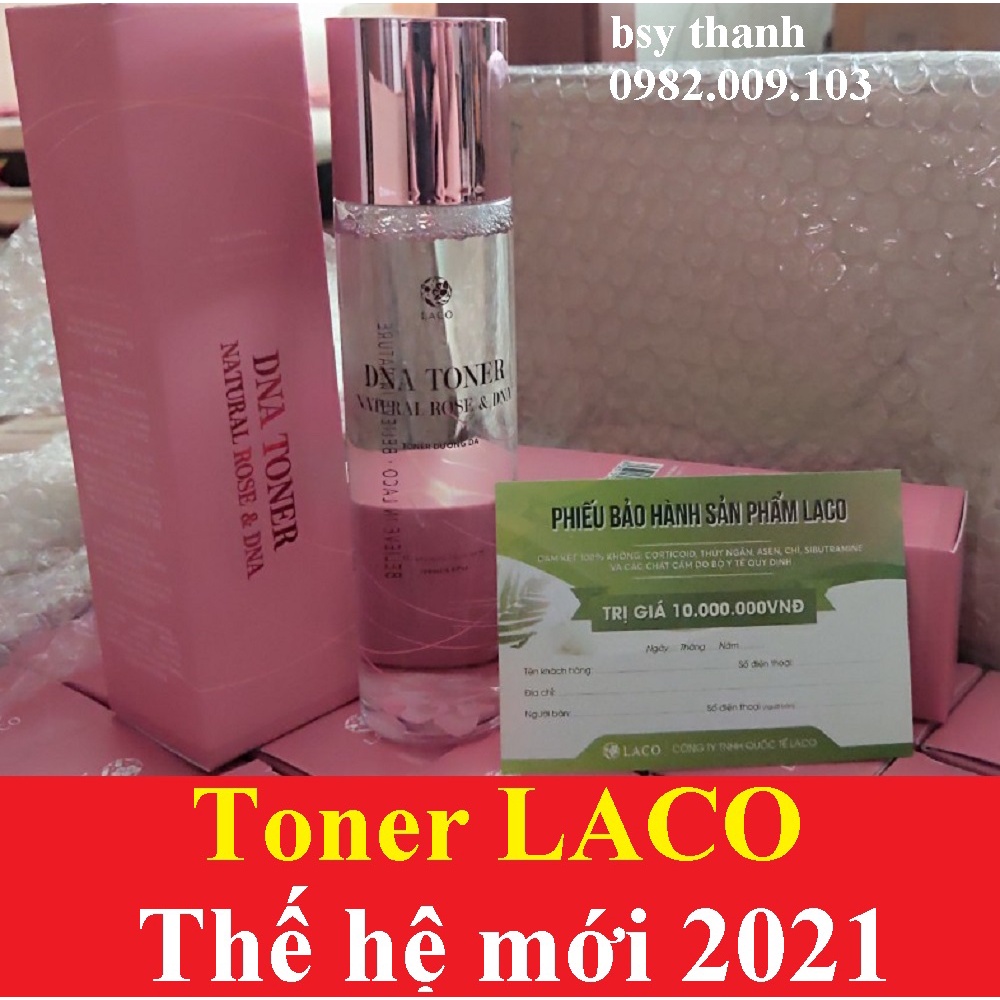 LACO  DNA Toner dưỡng da ( natural rose &amp; DNA ) - nước hoa hồng Toner DNA cá hồi dưỡng ẩm trắng da, se khít lỗ chân lông