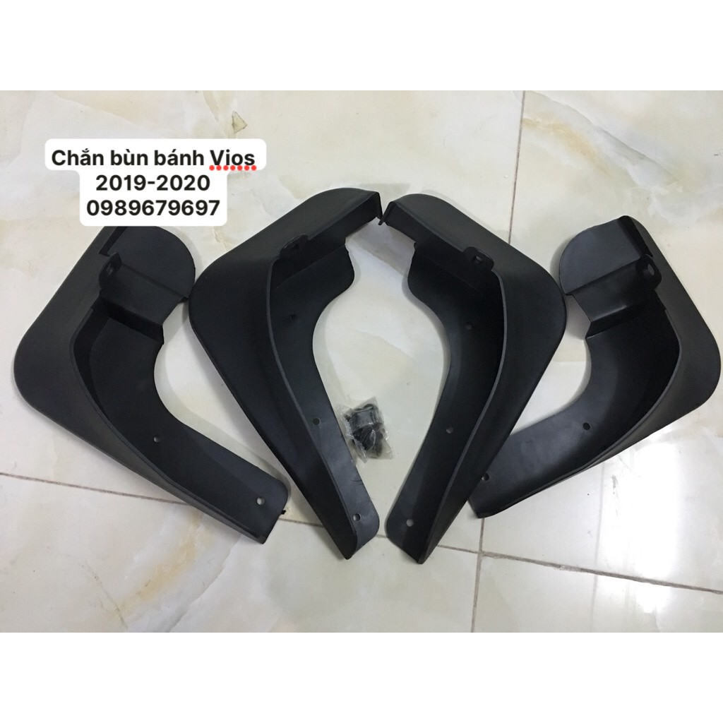 Chắn bùn bánh ô tô Toyota Vios 2008 đến 2019,2021, bộ chắn bùn 4 bánh xe, Nhựa dẻo bền bỉ