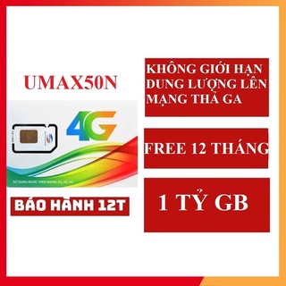 SIM VIETTEL SIM 4G 1 NĂM UMAX50N /D500/V120N LÊN MẠNG + GỌI MIỄN PHÍ hottt