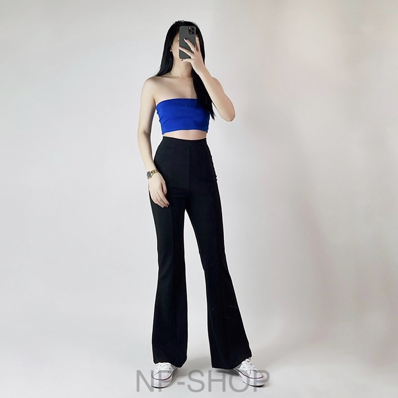 Áo ống⚡️áo hở vai croptop nữ chất thun co giãn màu trắng, đen, xanh NPAO019