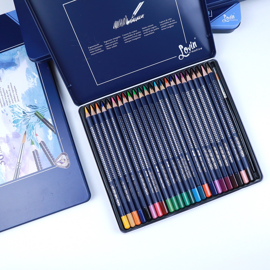 Chì Màu Nước Siêu Cao Cấp Mới 24/36/48/72 Màu Hộp Thiếc