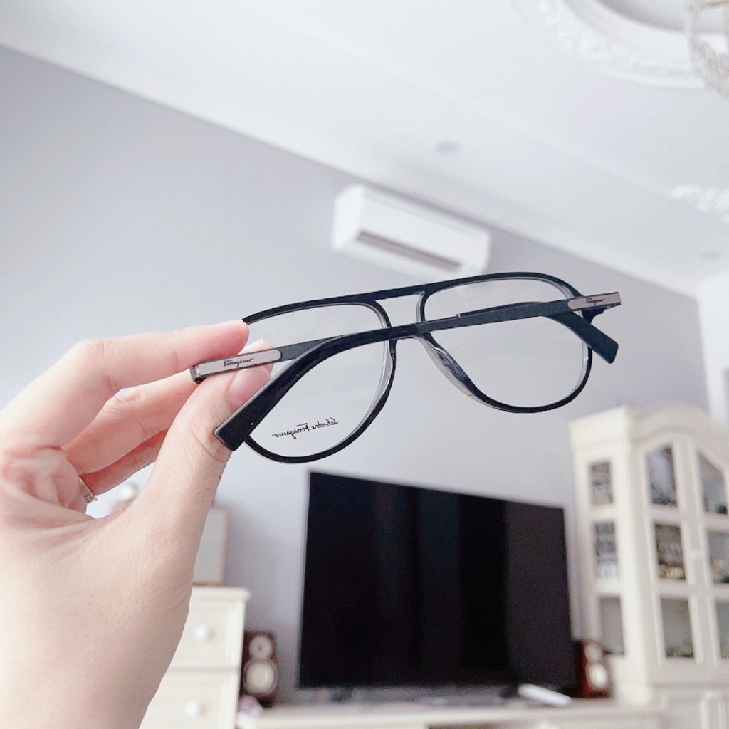 Gọng cận unisex Salvatore Ferragamo Demo Aviator Men SF2855  Black