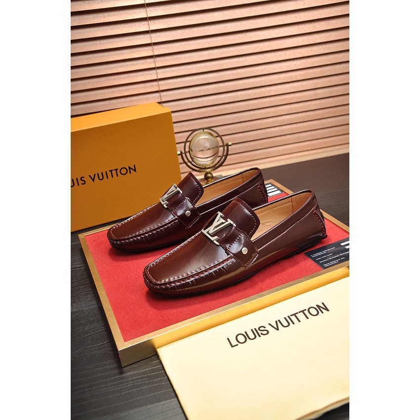 Giày lười nam da thật cao cấp Louis vuitton LV thiết kế sang trọng và trẻ trung