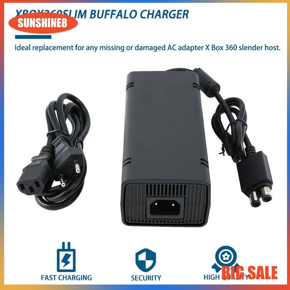 【SUN】AC 100-240V Adapter Power Supply Charger Cable for X-BOX 360 Slim EU Plug