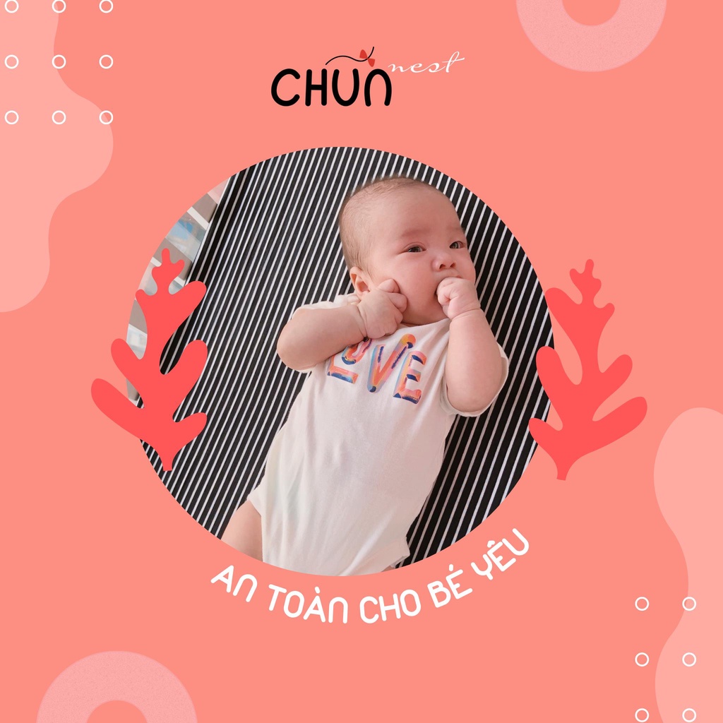 Ga Giường,Ga Đệm CHŨN NEST Cho Bé 100% Cotton Mềm Mịn,Thấm Hút Tốt,Thông Thoáng Dành Cho Đệm Size 130*70*10cm