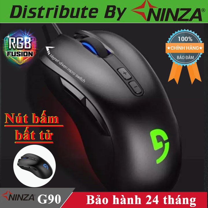 Chuột gaming Fuhlen G90 hàng Ninza - Chuột chơi game giá rẻ nút bấm bất tử led RGB