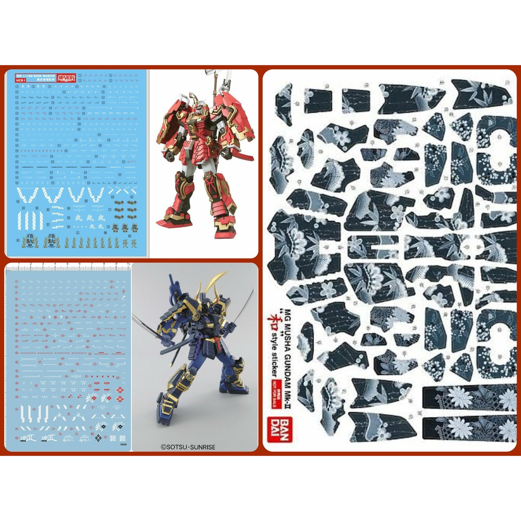 Decal nước dán mô hình MG Shin Musha gundam MK2 mkII - Water sticker