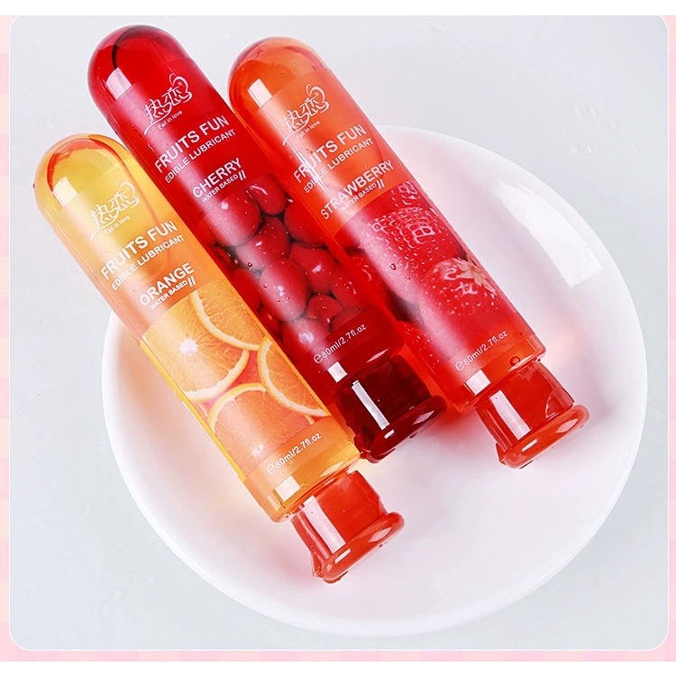 Gel Bôi Trơn Nuốt Được Fruits Fun Hương Vị Hoa Quả Đào Cam Dâu Cherry Việt Quất Chai 80ml