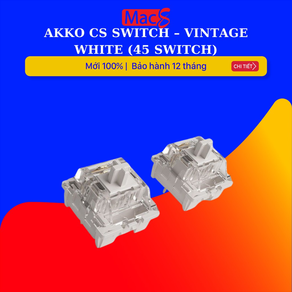 Bộ switch dành cho bàn phím cơ AKKO CS switch – Vintage White (45 switch) Hàng chính hãng