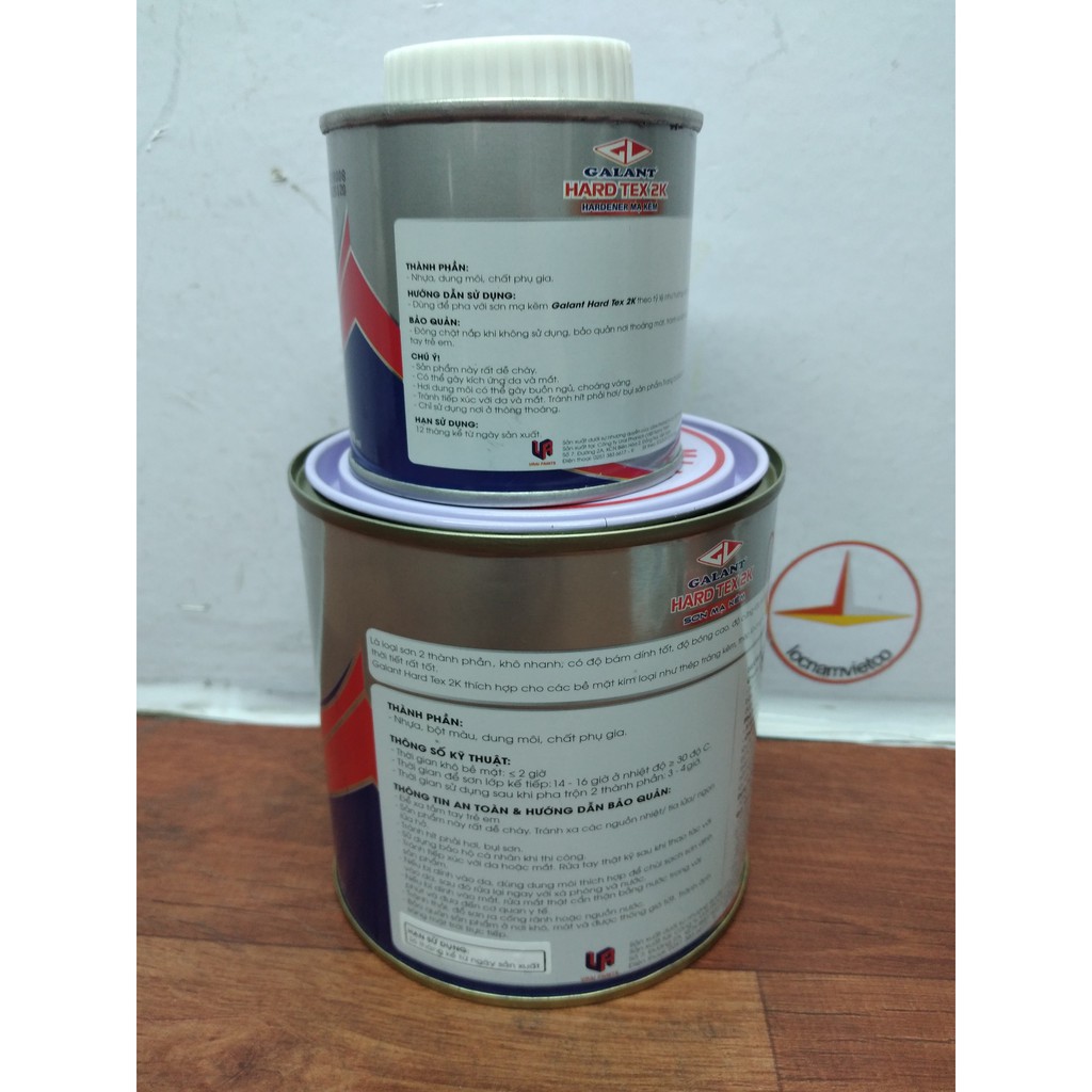 Sơn Sắt Kẽm Epoxy Hard Tex 2K (Đủ màu) 1L/bộ