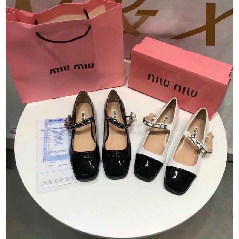 Giày BB miumiu quai xích phối da | BigBuy360 - bigbuy360.vn