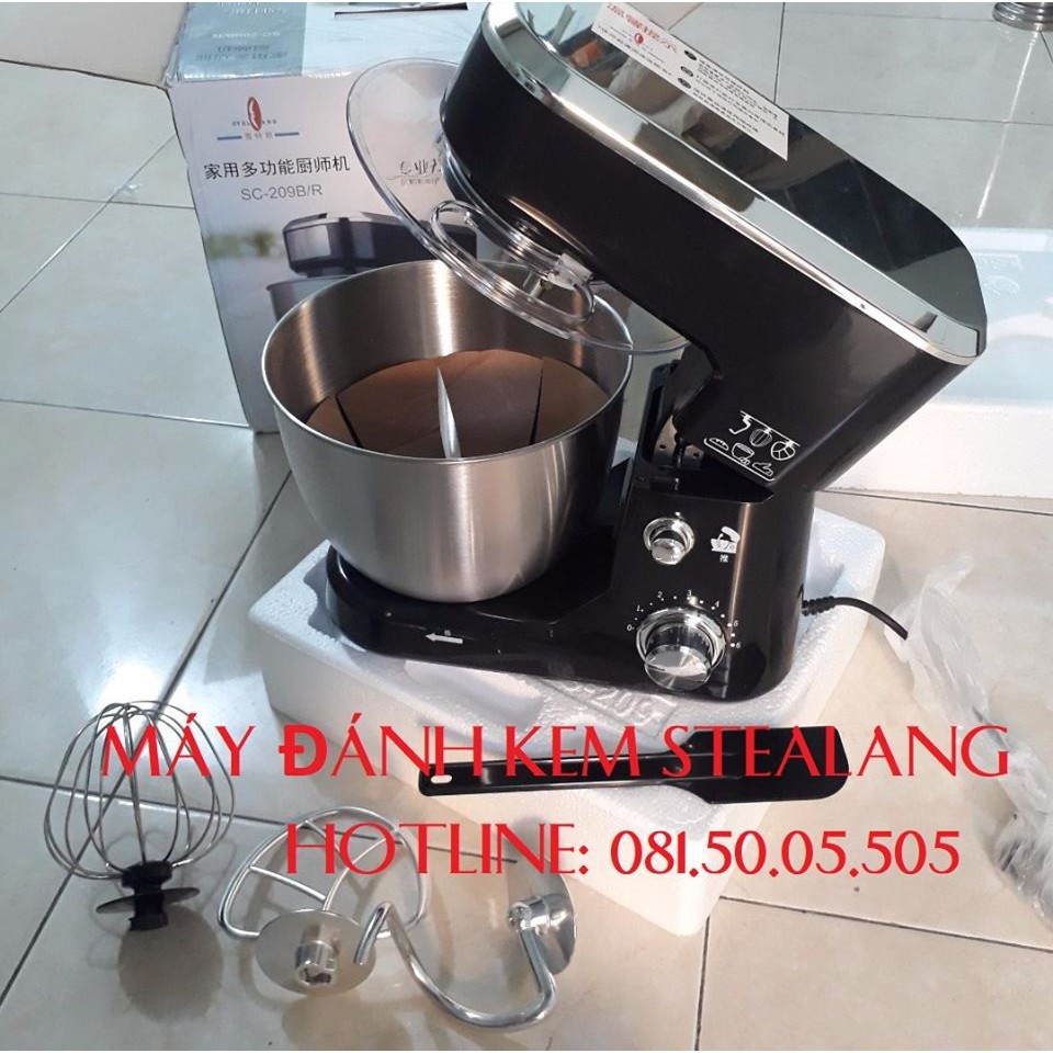 Máy đánh kem, đánh trứng, trộn bột khô ướt, trộn nhân bánh, salad 4 trong 1 nhãn hiệu Stelang 4L 600w/ Owngreat 2000w