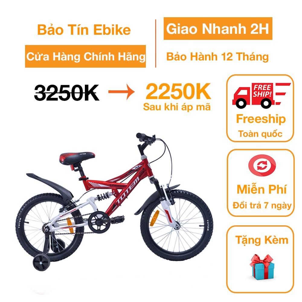 Xe đạp trẻ em💕𝑭𝑹𝑬𝑬𝑺𝑯𝑰𝑷💕 Xe đạp TOTEM 912_ 18 inch [CHÍNH HÃNG]