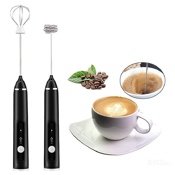 Máy đánh trứng cầm tay mini tạo bọt cafe 3 tốc độ 2 trong 1 tiện lợi