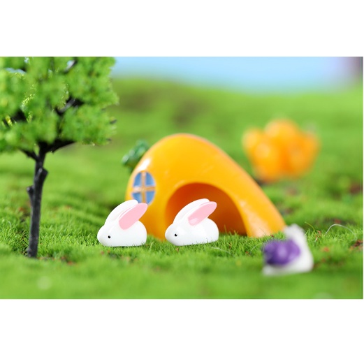 Thỏ mini mô hình trang trí sen đá, terrarium tiểu cảnh