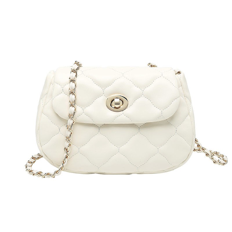 Túi Đeo Chéo Một Bên Vai Hình Thoi Phối Dây Xích Dễ Phối Đồ Thời Trang Mùa Hè Cho Nữ