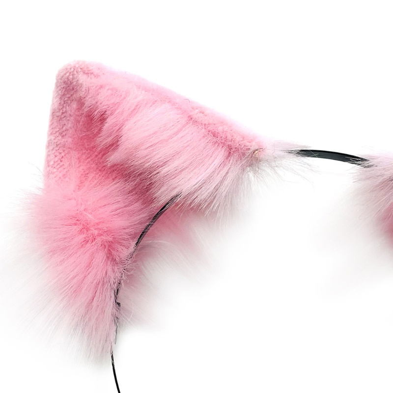 Băng Đô Tai Mèo Phối Lông Xù Đáng Yêu Cho Bé Dịp Halloween