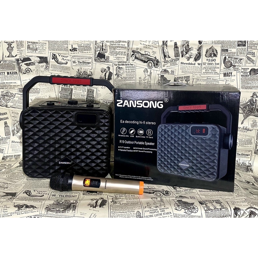 Loa Bluetooth Karaoke Zansong R19, Loa bluetooth xách tay, Bảo hành 6 tháng