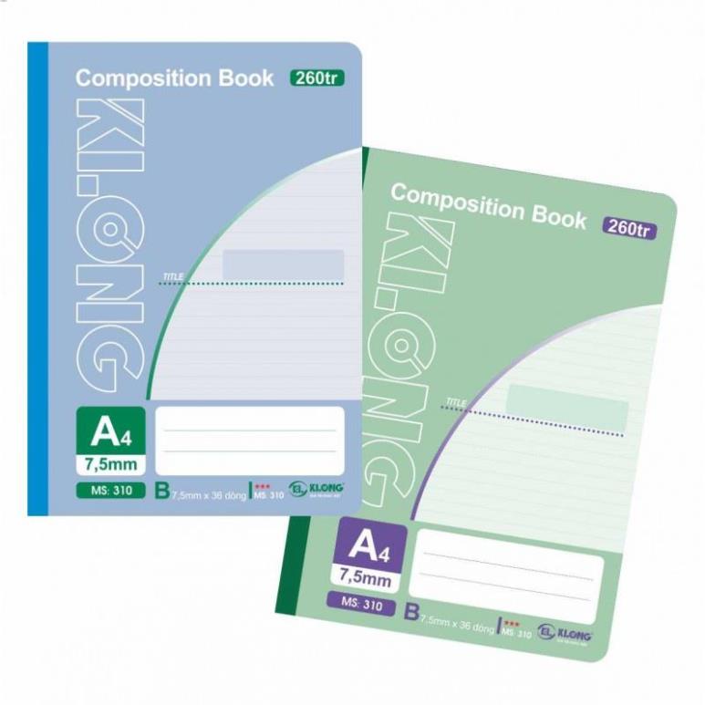 Sổ may klong 260tr A4 58/88 compostion book; MS: 310 .