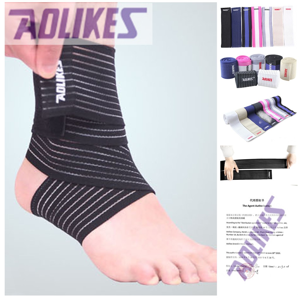 Đai cuốn cổ chân AOLIKES AL 1526  - 70cm bán sỉ, bảo vệ mắt cá chân chống trơn trượt chuyên gym - chính hãng