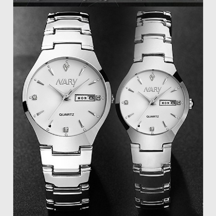 Đồng hồ nữ/nam Nary 2 lịch chống nước dây thép không rỉ SP751 (Nhiều màu) | BigBuy360 - bigbuy360.vn