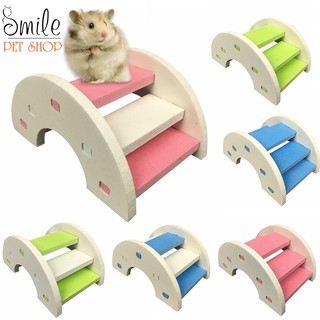 [GIÁ SỈ] Phụ kiện Hamster - Cầu thang bằng gỗ nhiều màu sắc cho hamster - Smile Pet Shop