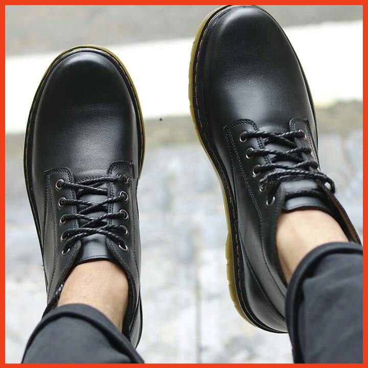 Giày Bốt Nam Đẹp Cổ Thấp Da Bò Cao Cấp, Boots Da Nam Mùa Đông Phong Cách Hàn ( Da Sáp) | BigBuy360 - bigbuy360.vn