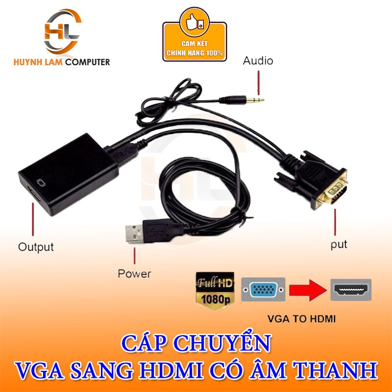 Đầu chuyển VGA sang HDMI V01 có âm thanh