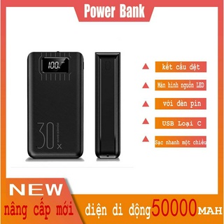 Sạc Dự Phòng 50000mAh Sạc Nhanh Đèn Led Báo Pin 4 Output USB & 3 Input Micro/Type-C Sạc An Toàn Pin dự phòng Chính Hãng