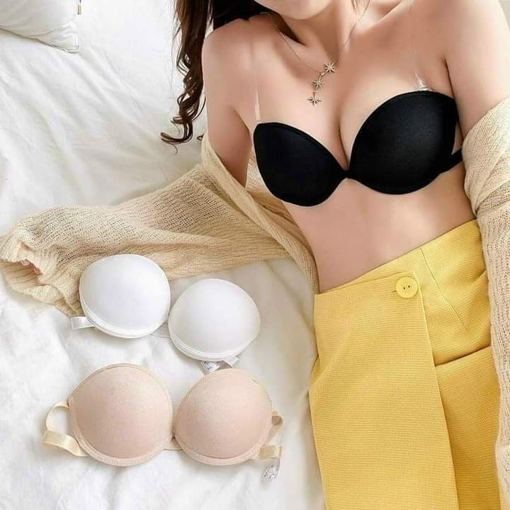 Áo Su Cúp Mút Tim LẠNH SILICON Chống Tụt 3 in1 (tặng kèm đôi dây trong)