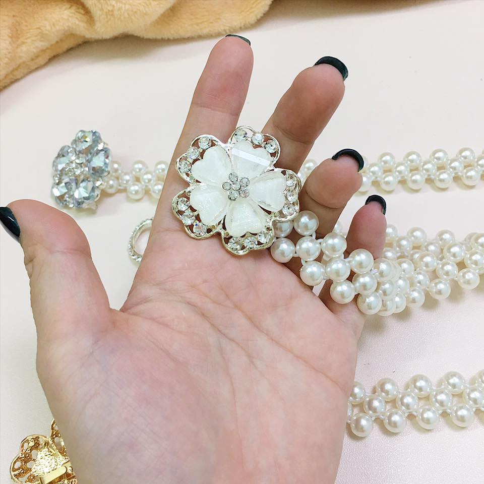 Đai váy hạt NGỌC mix váy