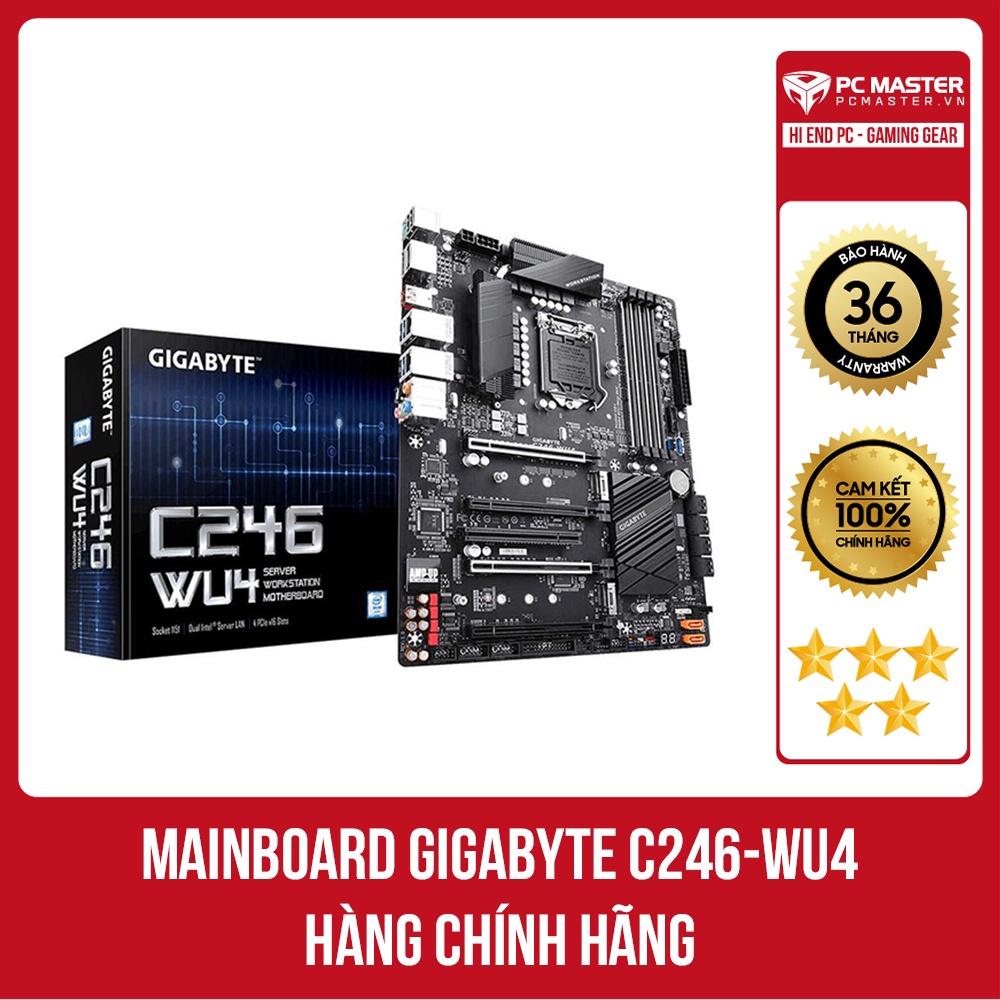 Mainboard Gigabyte C246-WU4 (Chipset Intel C246/ Socket 1151/ VGA onboard) hàng new, bảo hành chính hãng