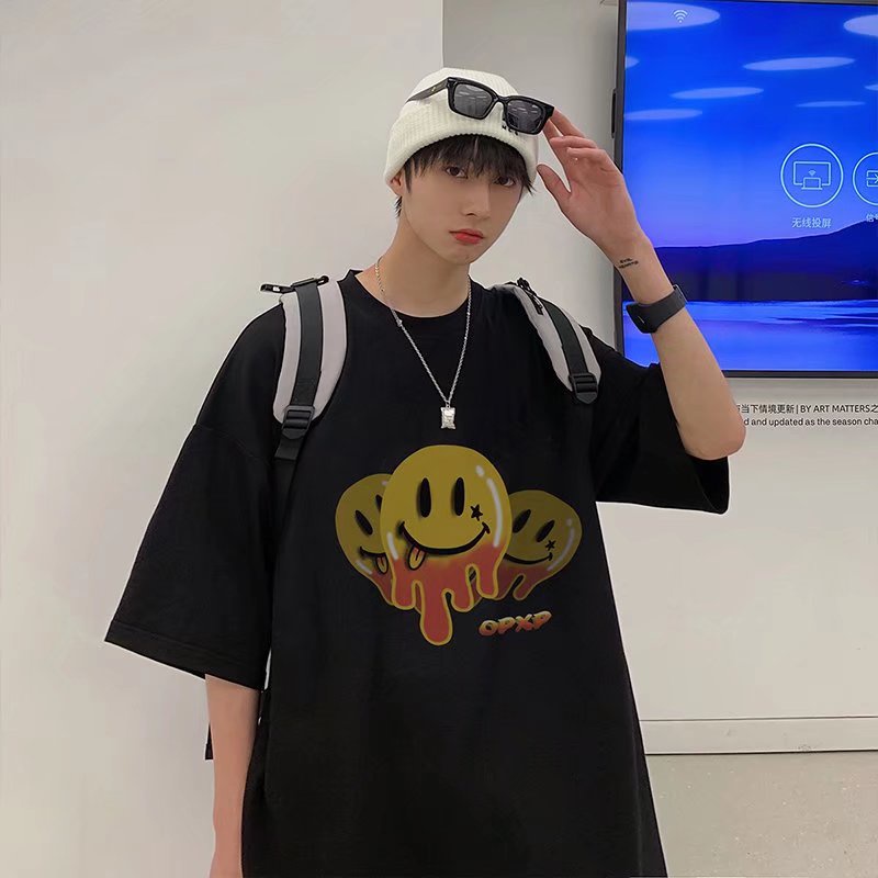 Áo Thun Tay Ngắn Dáng Rộng In Họa Tiết Hoạt Hình Thoải Mái Thời Trang Mùa Hè Cho Nam Và Nữ