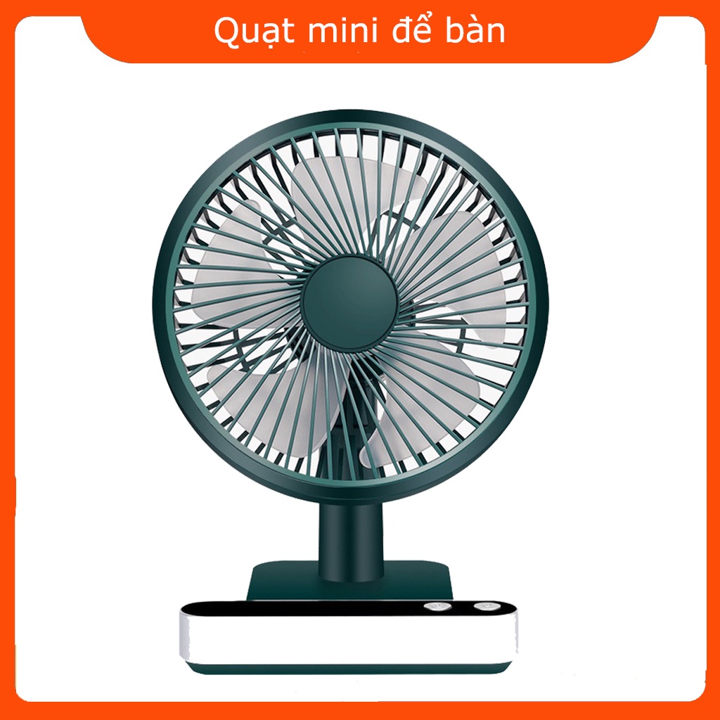 Quạt Mini Tích Điện Để Bàn Nhỏ Gọn Tiện Dụng Sạc USB Haochi