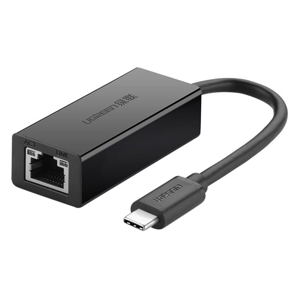 Bộ chuyển đổi USB Type C sang LAN 10/100 Mbps Ethernet UGREEN 30287 (màu đen)- Hàng chính hãng