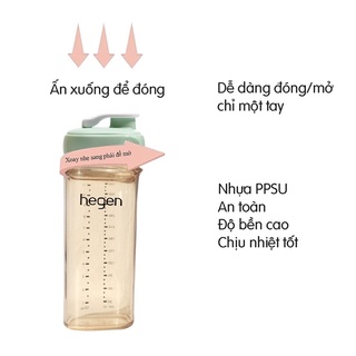 Nắp | Bình uống nước Hegen 330ml fullbox cao cấp (chính hãng)