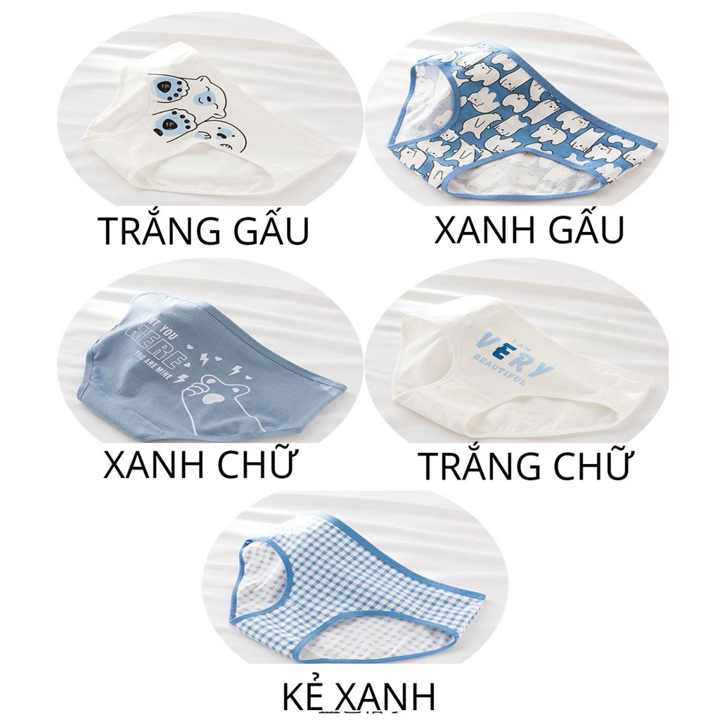 Quần Lót Nữ dễ thương set gấu đáng yêu kháng khuẩn thoáng mát tôn dáng co dãn mã 0748