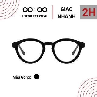 Gọng kính cận THE88 dáng tròn nam nữ phong cách Retro giả cận chống tia UV KC32