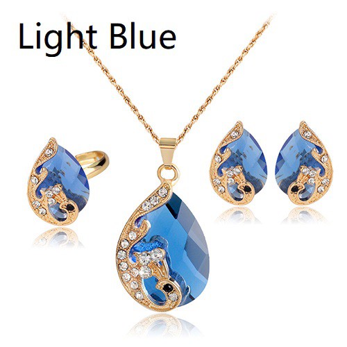 Bộ Vòng cổ + Bông Tai + NhẫN ĐíNh Đá M07