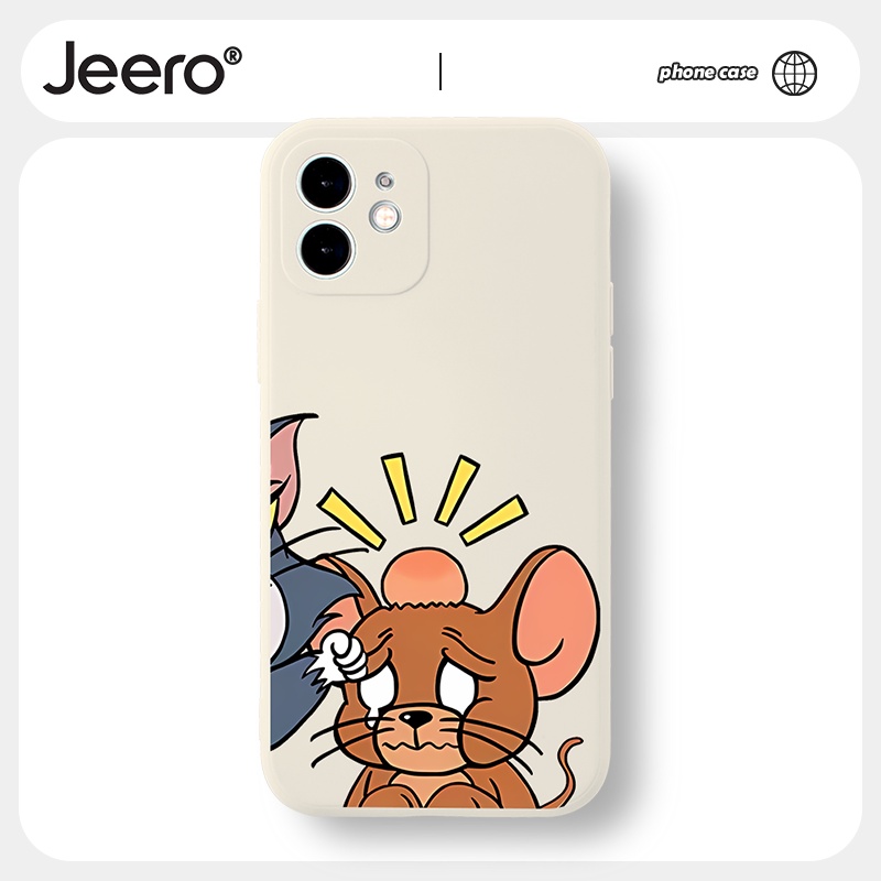 Ốp lưng JEERO mềm cặp đôi dễ thương đẹp độc lạ Tom Jerry cho iphone 14 13 12 11 Pro Max SE 2020 X XR XS 8 7 6S 6 Plus HFF1479