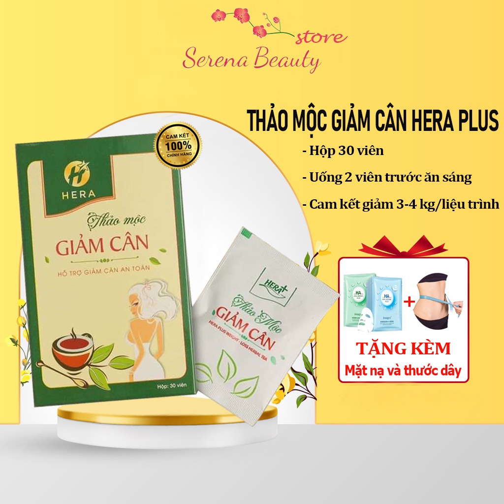 Giảm cân Hera Plus Trà giảm cân nhanh cấp tốc an toàn detox thảo mộc không phải thuốc giảm cân