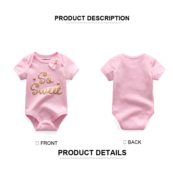 5 Áo liền quần Tay Ngắn Bằng Cotton Dùng Cho Trẻ Từ 0 Tới 12 Tháng