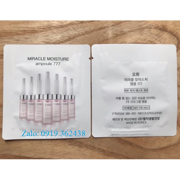 [Date 2023] Gói Tinh chất dưỡng ẩm cao cấp 1ml Ohui Miracle Moisture Ampoule 777 | BigBuy360 - bigbuy360.vn