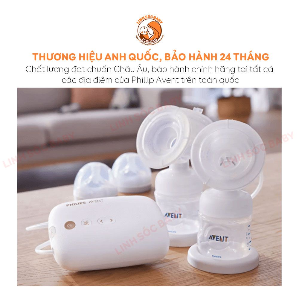 Máy hút sữa Philips Avent Eureka Plus SCF394.11|Đệm mát xa silicon mềm mại, dùng điện hoặc pin sạc