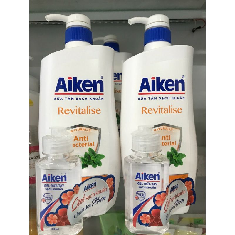 sữa tắm sạch khuẩn Aiken hương bạc hà chai 350ml