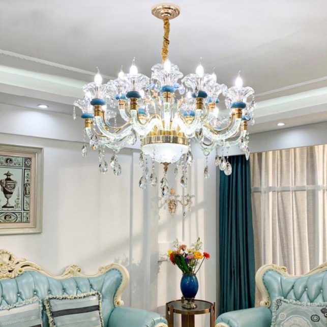 Đèn chùm MONSKY SERA pha lê hiện đại trang trí nội thất sang trọng loại 15 tay - kèm bóng LED chuyên dụng.