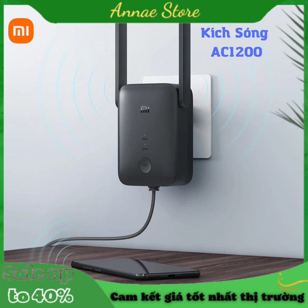 Kích sóng Wifi Dual band Xiaomi AC1200 RA75 - Hỗ trợ 2 băng tần, tốc độ cực cao - Hỗ trợ kết nối LAN LJ45 - BH 1 năm